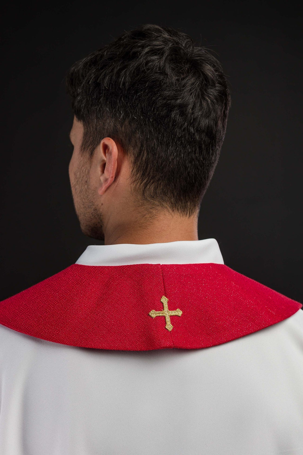 Reich bestickte Stola mit Abbildung des Heiligen Florian