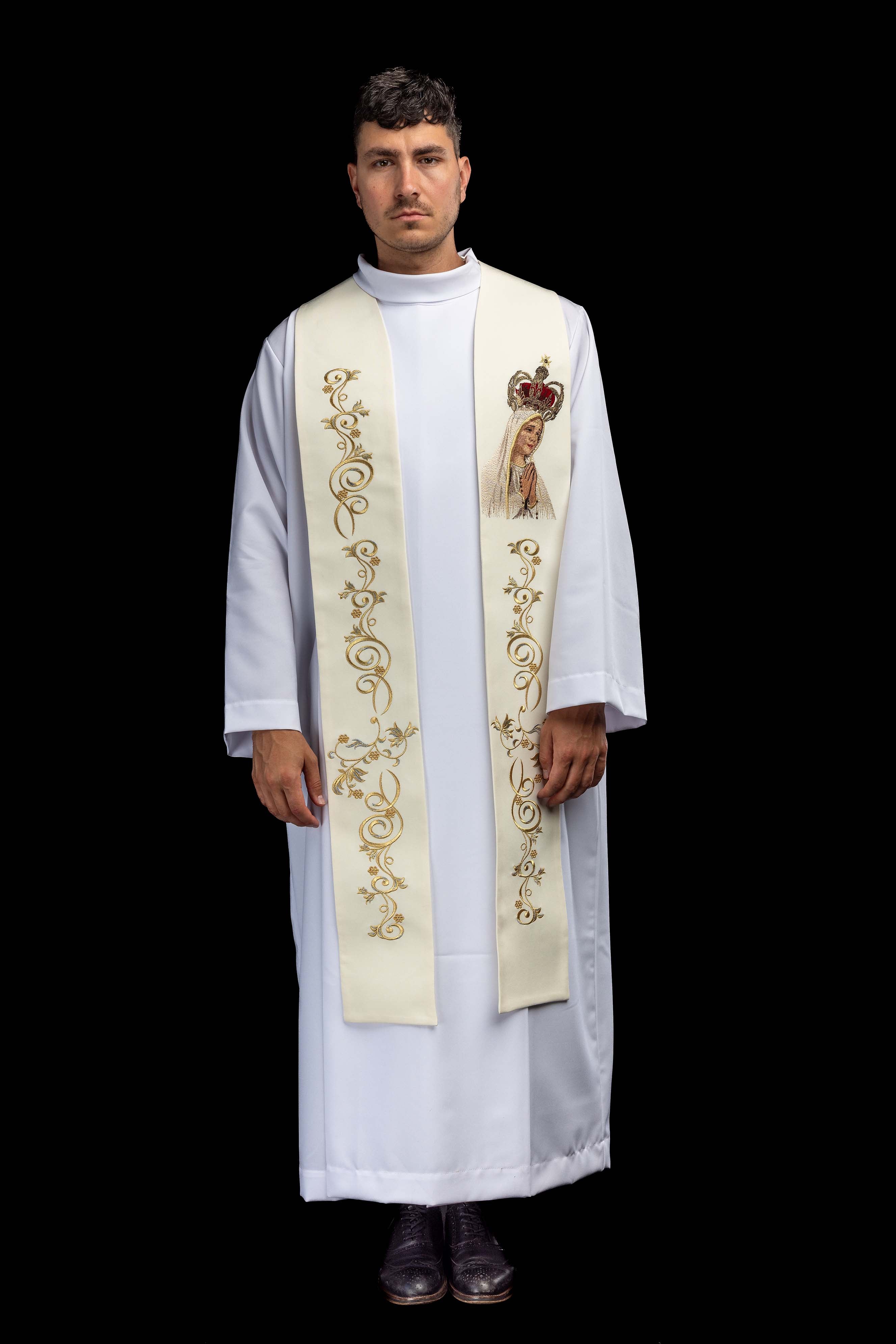 Bestickte Stola mit dem Bildnis Unserer Lieben Frau von Fatima