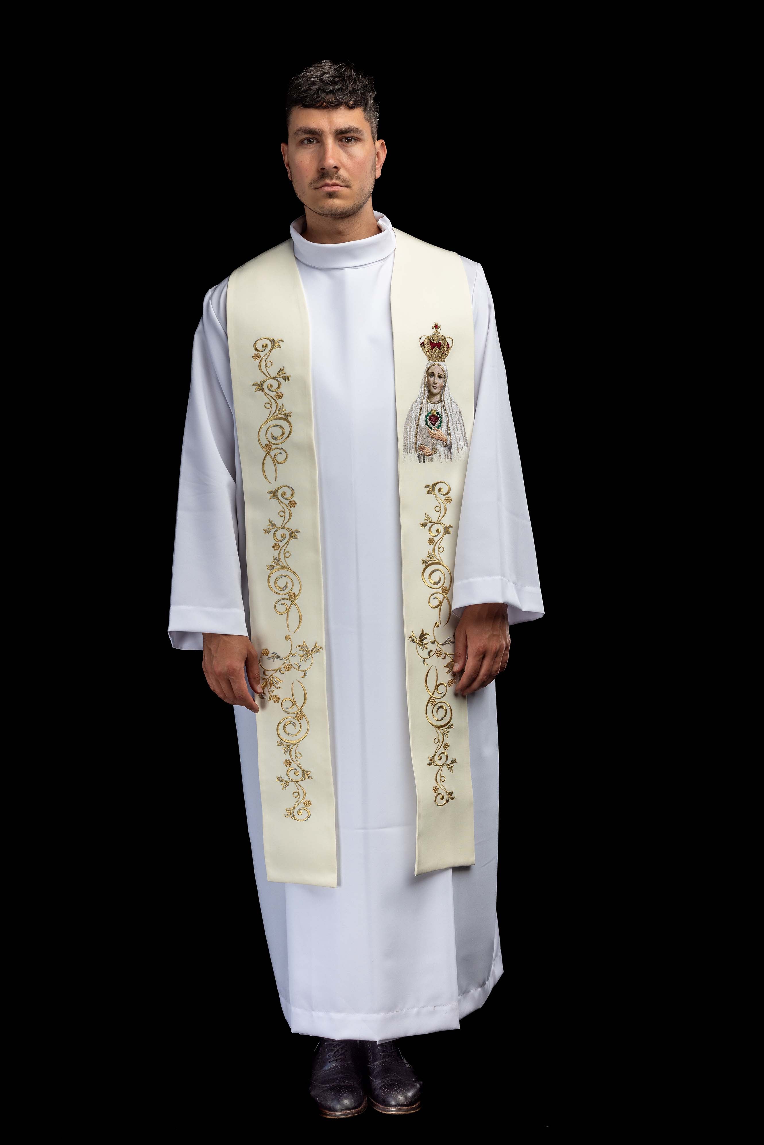 Bestickte Stola mit dem Bildnis Unserer Lieben Frau von Fatima