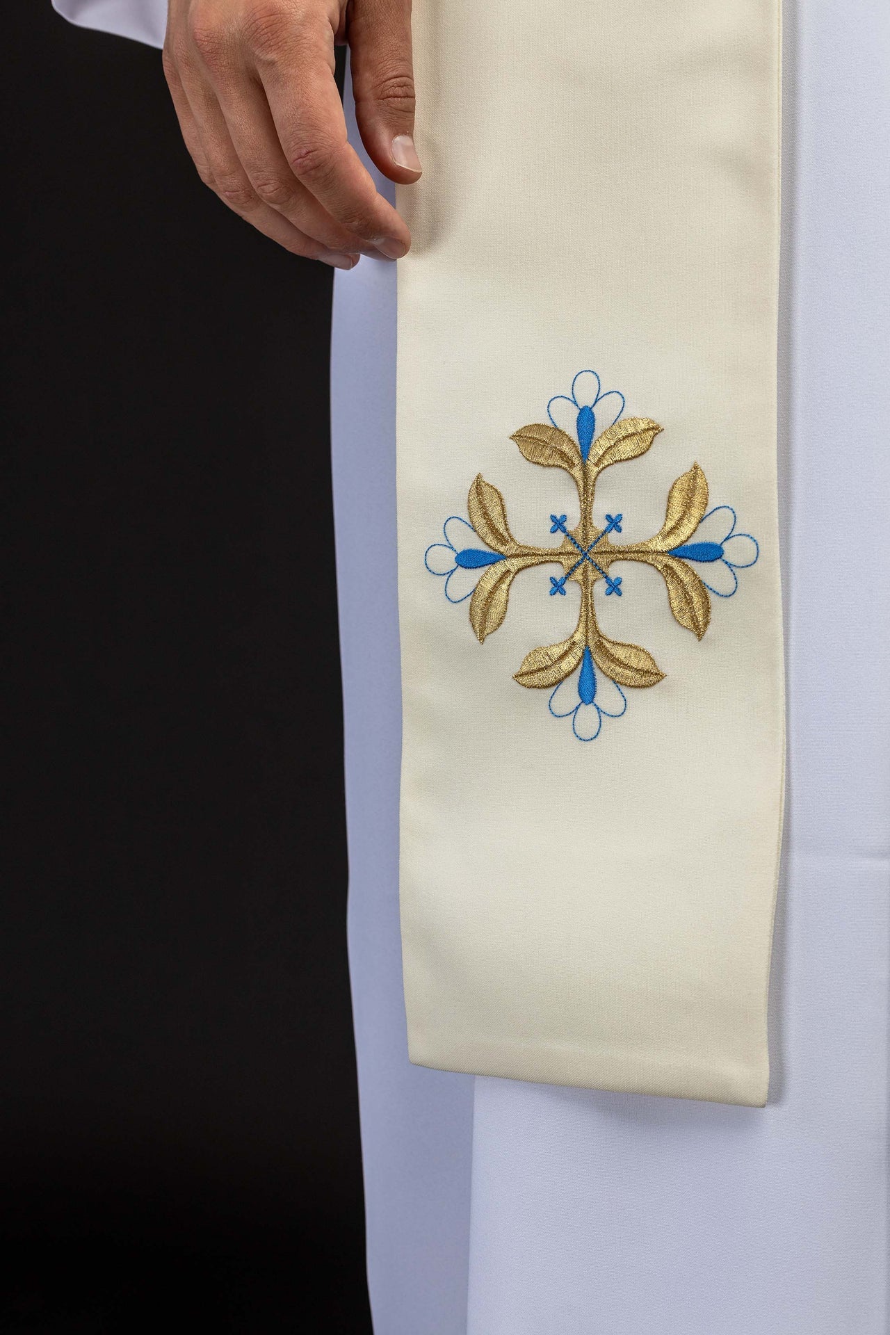 Bestickte Stola mit Darstellung Unserer Lieben Frau von Fatima