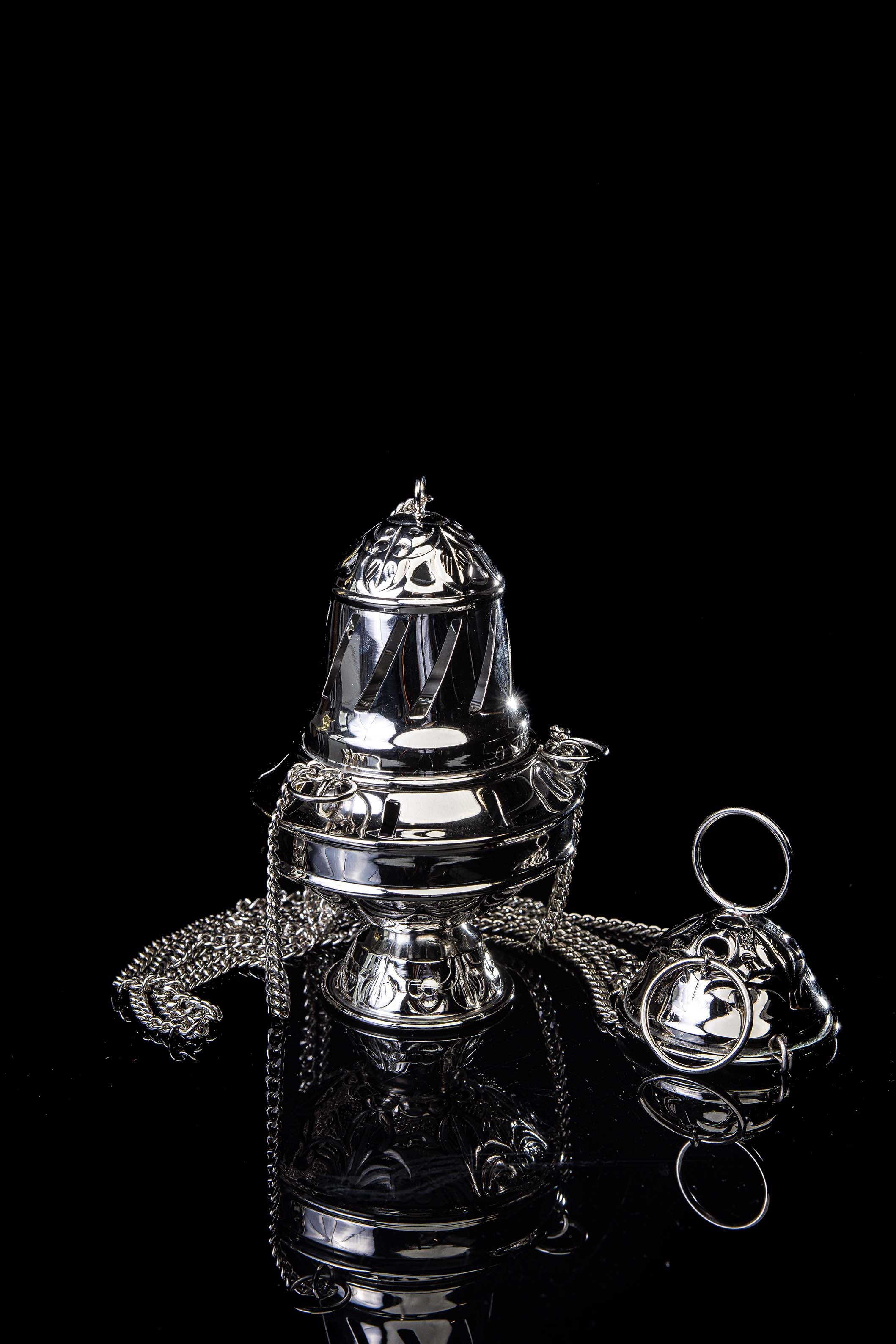 Weihrauchfass - 15 cm - Santiago de Compostela - Messing - Nickel