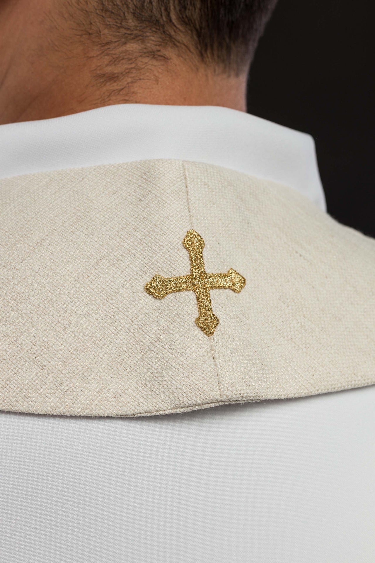 Stuła haftowana ,,Jezus dobry pasterz'' ecru - ORNATY.PL
