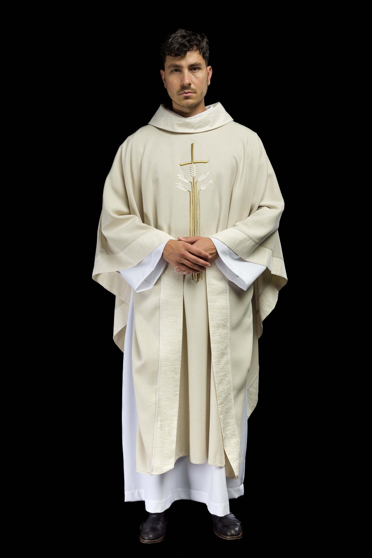 Ornat z motywem krzyża, kłosów oraz ryb - ORNATY.PL