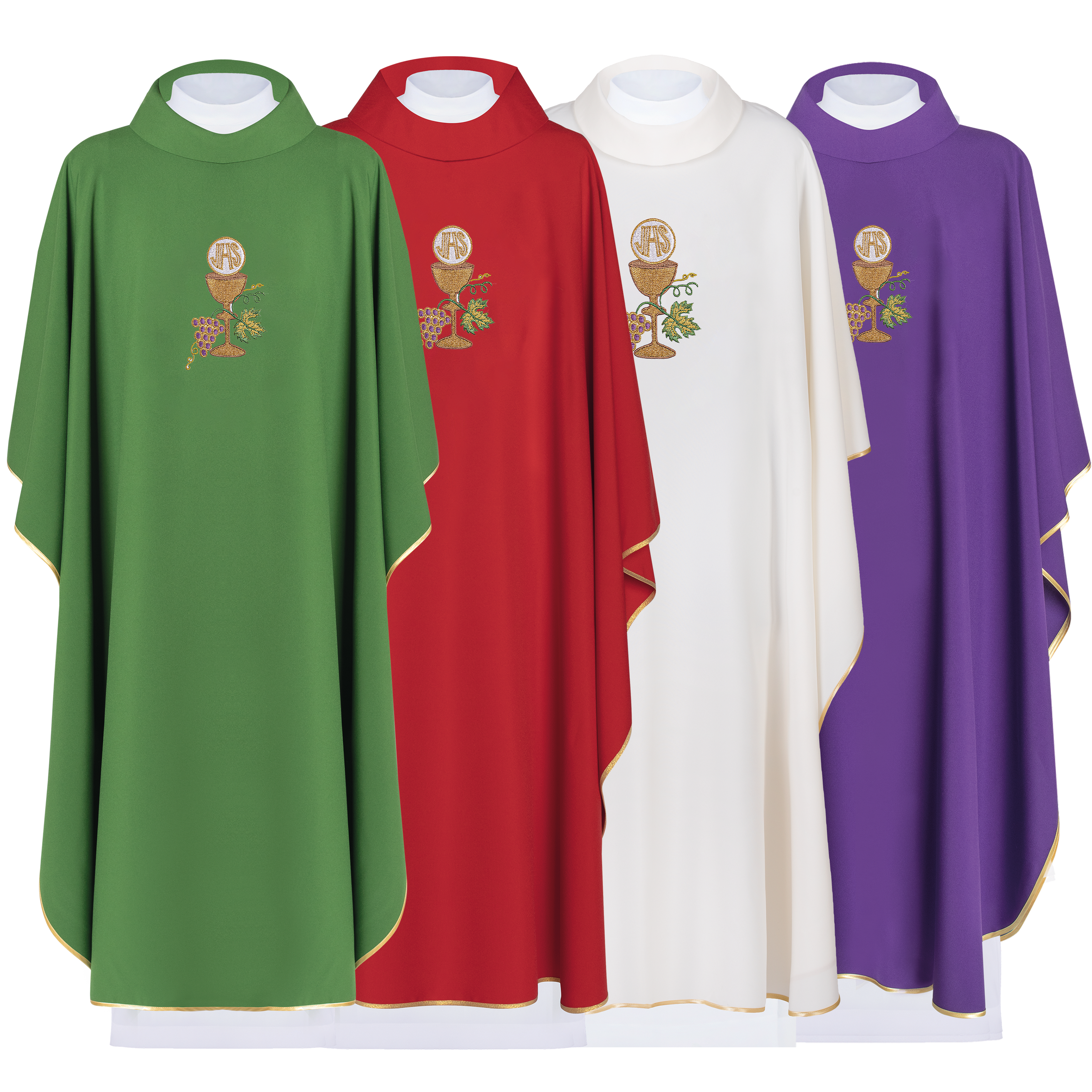 Chasubleset in vier Farben mit Trauben