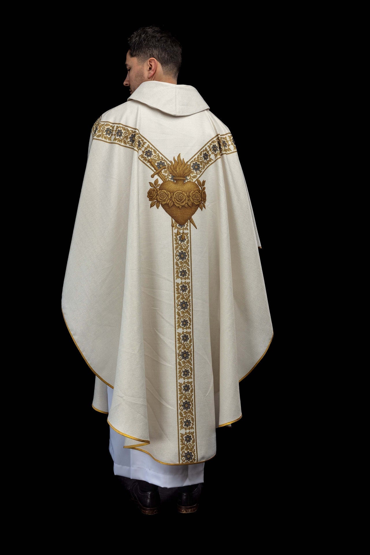 Bedruckte Kasel mit dem Bildnis Unserer Lieben Frau von Fatima - MESSGEWANDER.DE