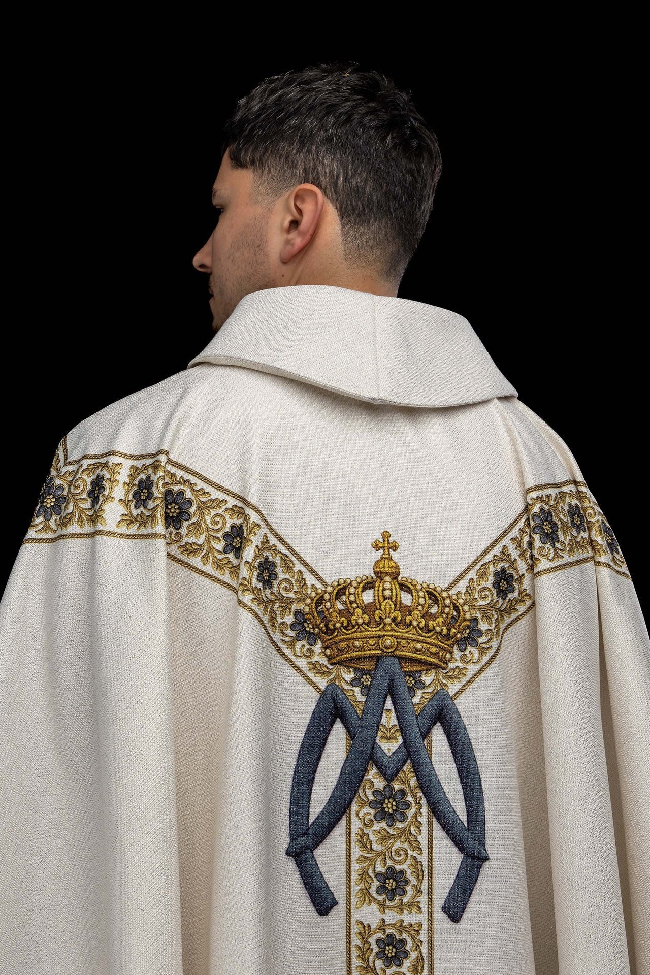 Bedruckte Kasel mit dem Bildnis Unserer Lieben Frau von Lourdes - MESSGEWANDER.DE