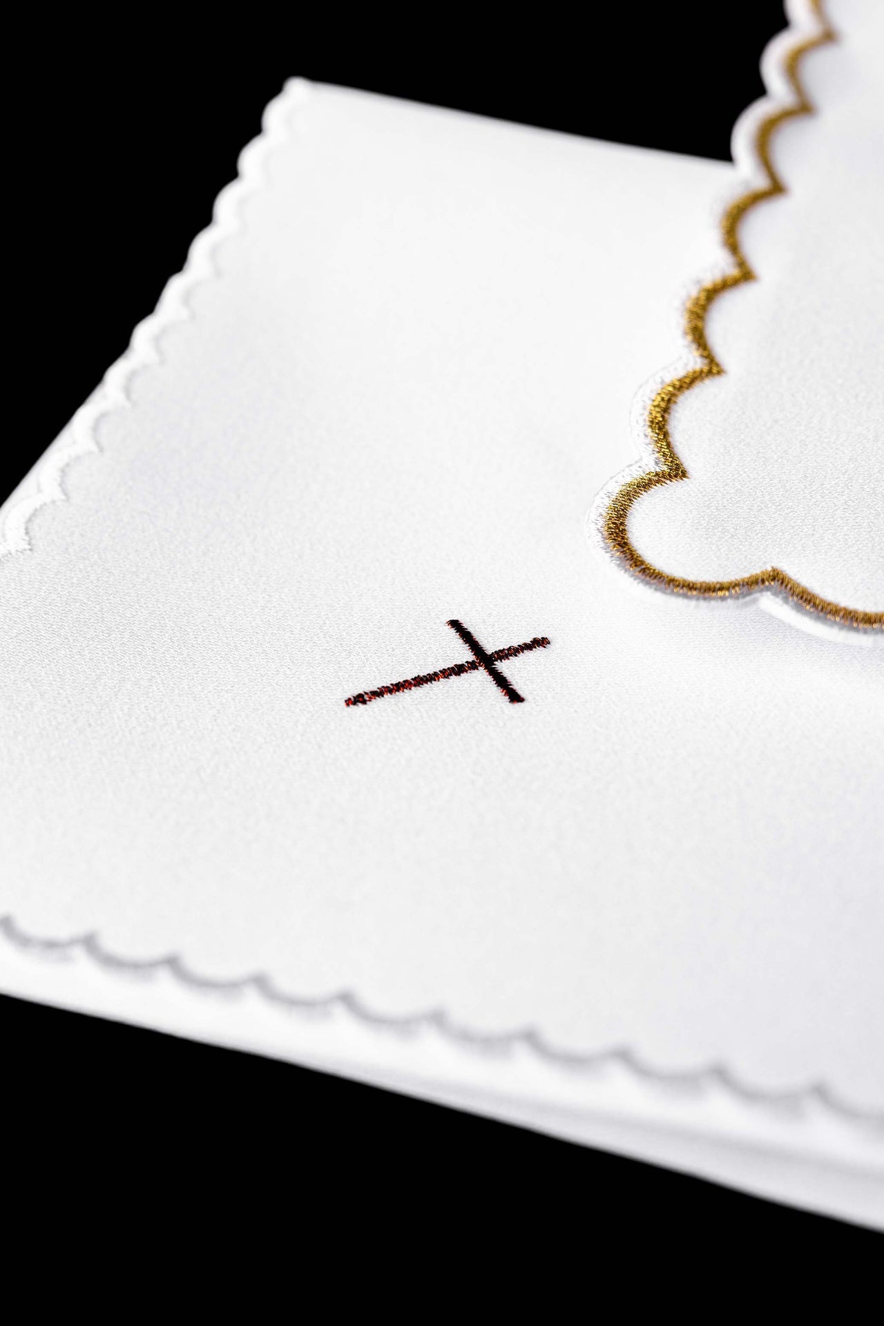 Bestickte Kelchgarnitur mit eucharistischem Motiv weiß - MESSGEWANDER.DE