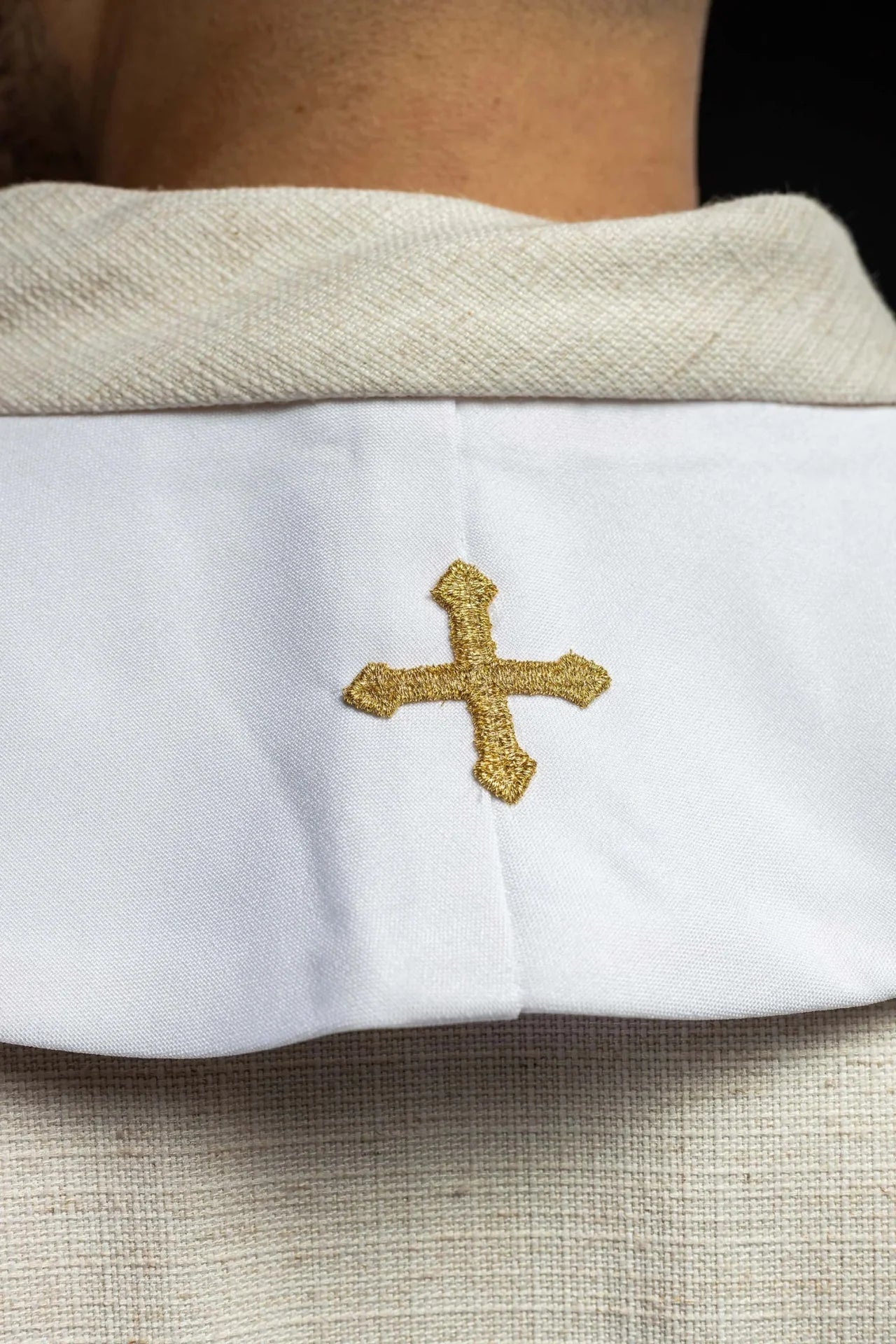 Bestickte weiße marianische Priesterstola - MESSGEWANDER.DE