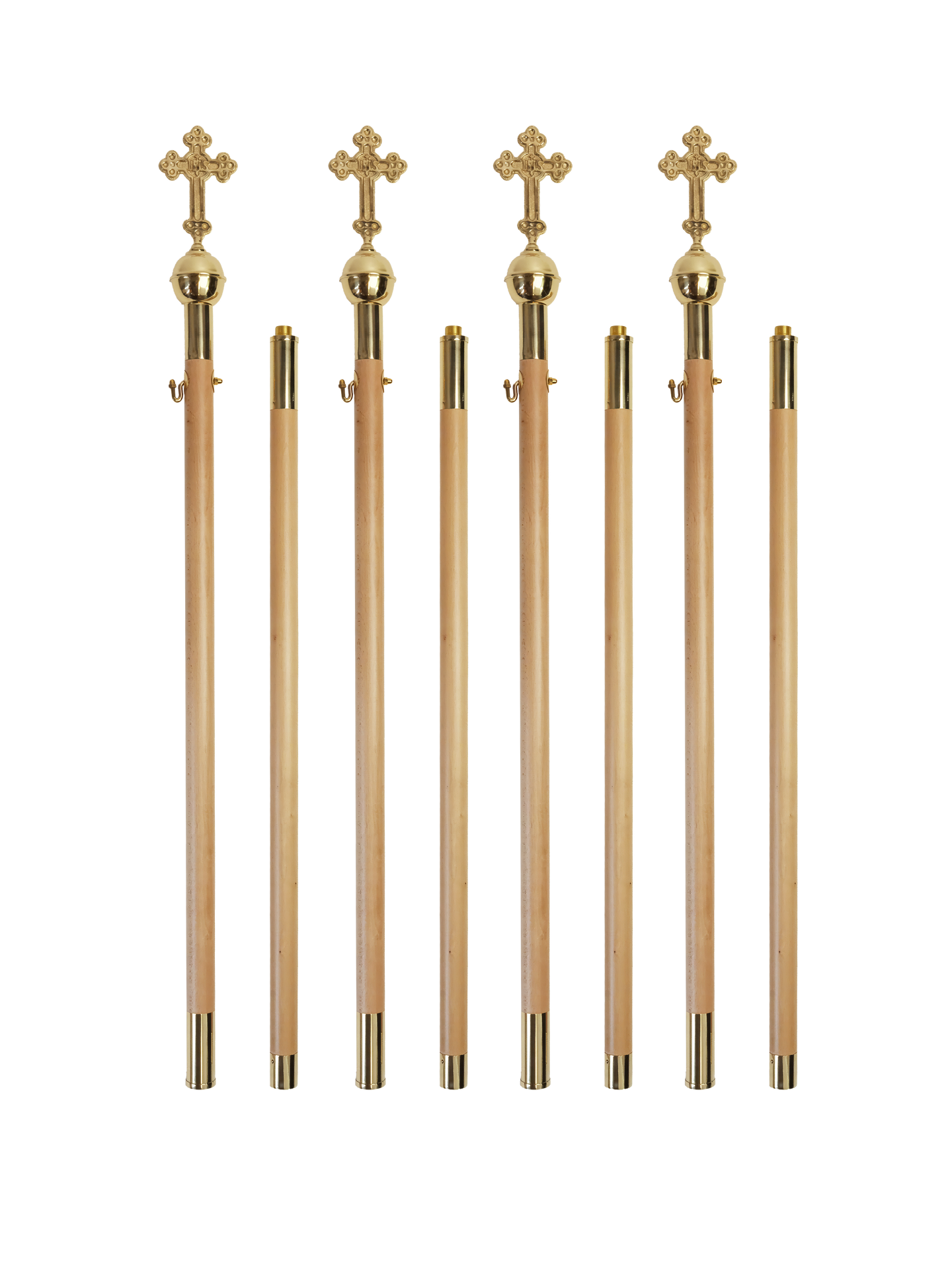 Baldachingestänge aus hellem Holz