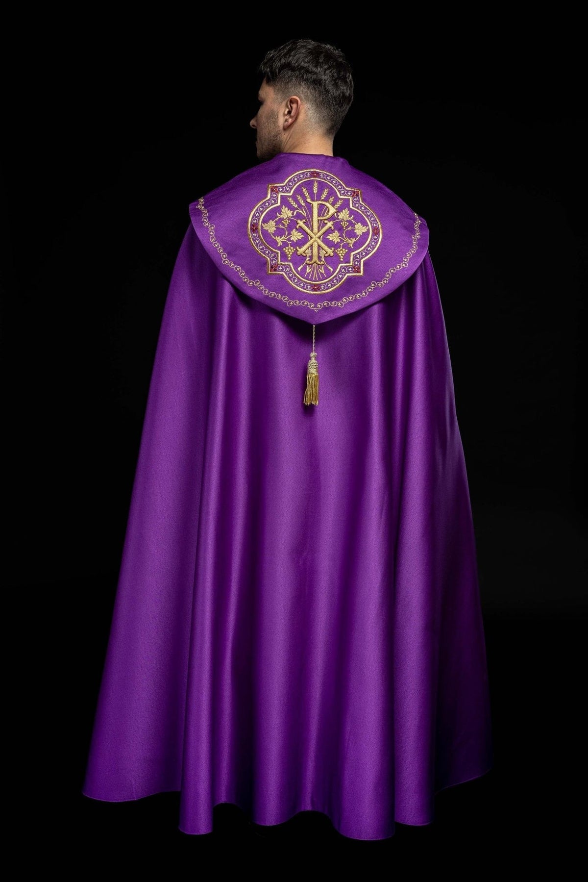 Eucharistischer Umhang Monogramm PX in lila - MESSGEWANDER.DE