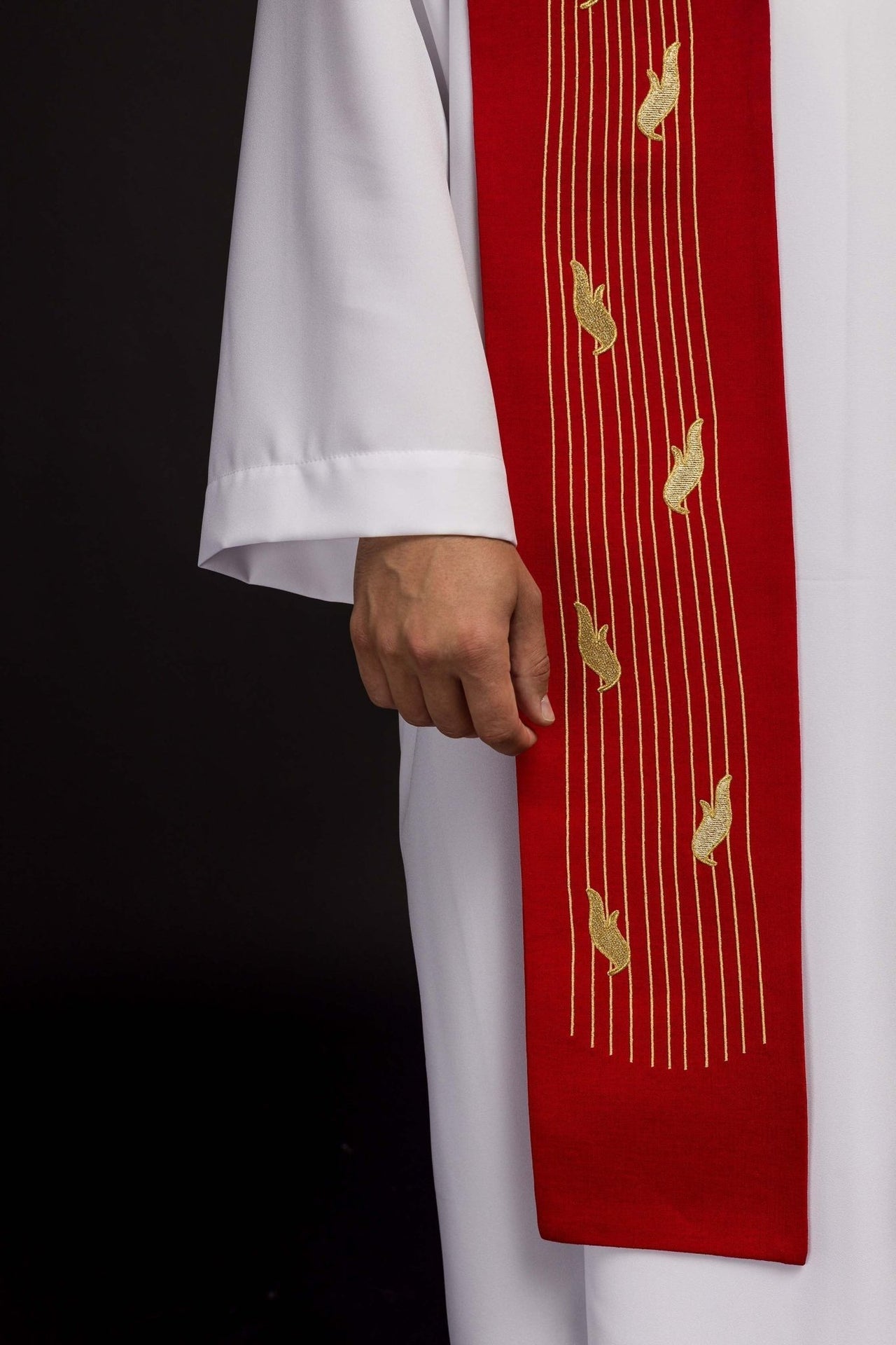 Gestickte Stola Heiliger Geist Rot - MESSGEWANDER.DE