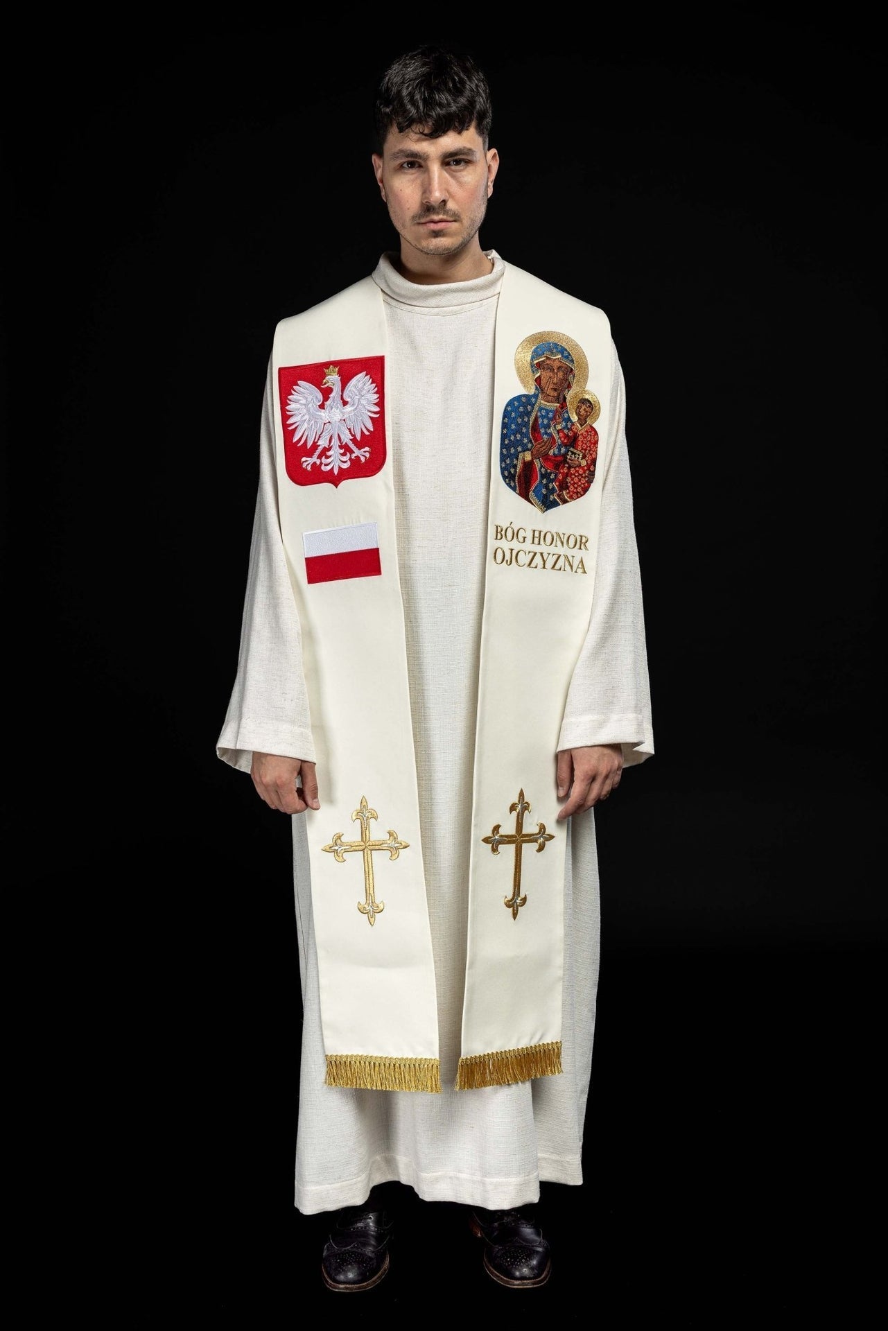 Gestickte Stola Unsere Liebe Frau von Tschenstochau - MESSGEWANDER.DE