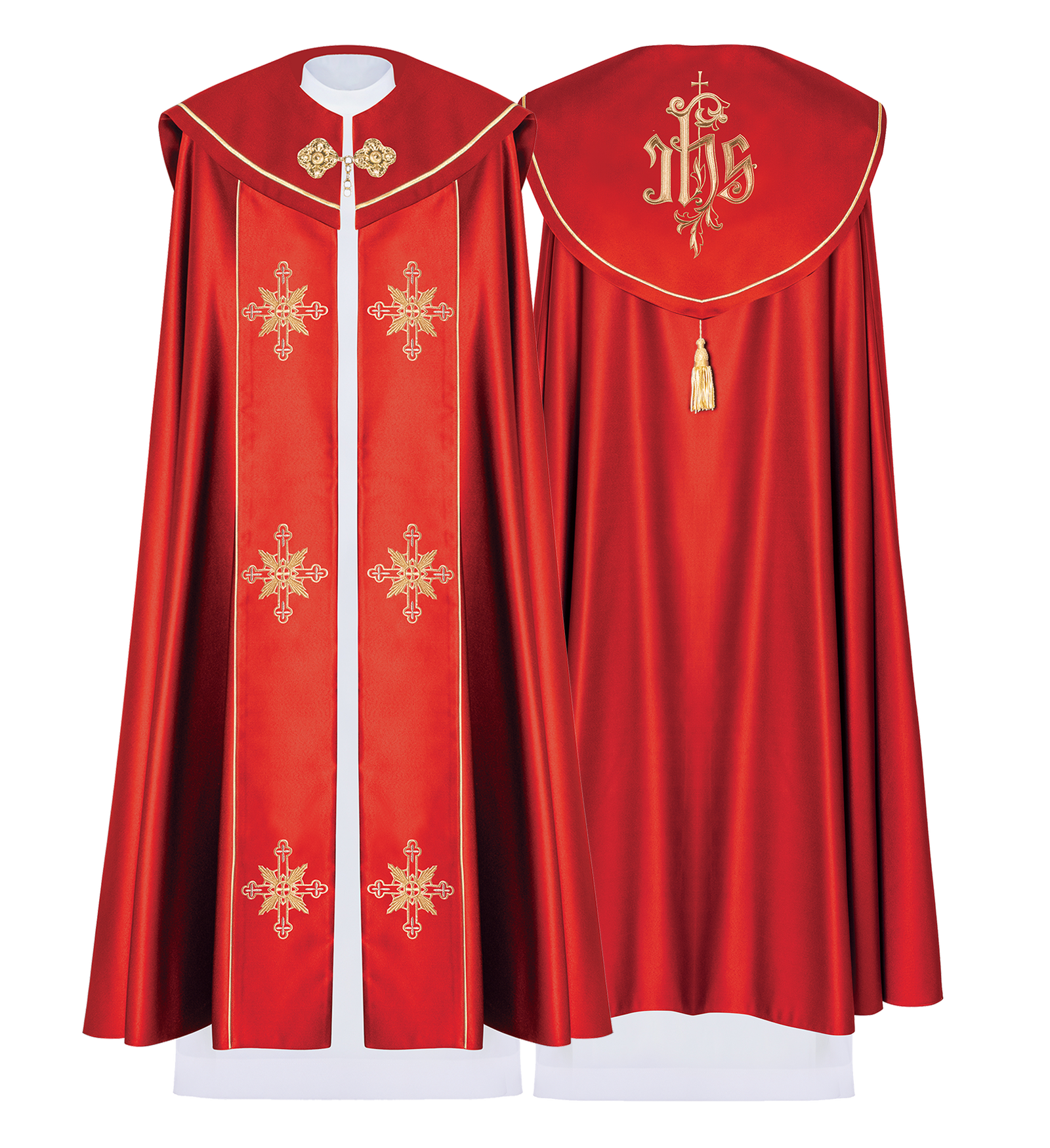 Eucharistischer Umhang Monogramm IHS Rot