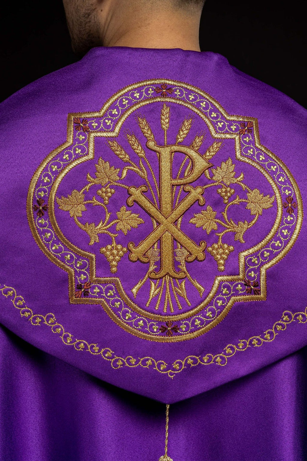 Kapa eucharystyczna monogram PX w kolorze fioletowym