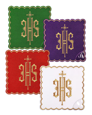 Ensemble de palles avec le symbole IHS en quatre couleurs liturgiques