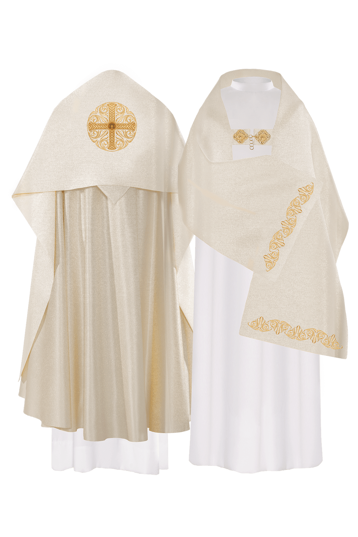 Liturgischer Schleier aus Gold mit Kreuzmotiv - MESSGEWANDER.DE