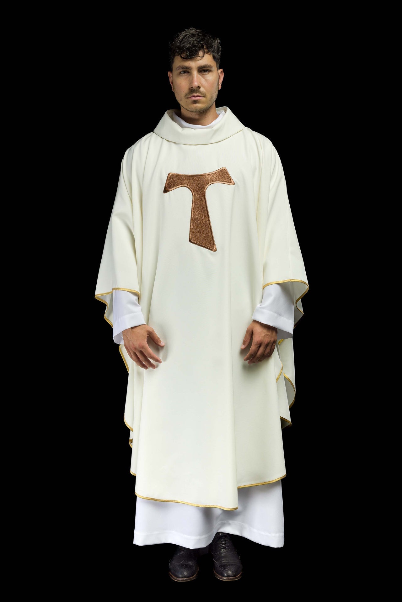 Liturgisches Messgewand mit franziskanischem Kreuz - MESSGEWANDER.DE