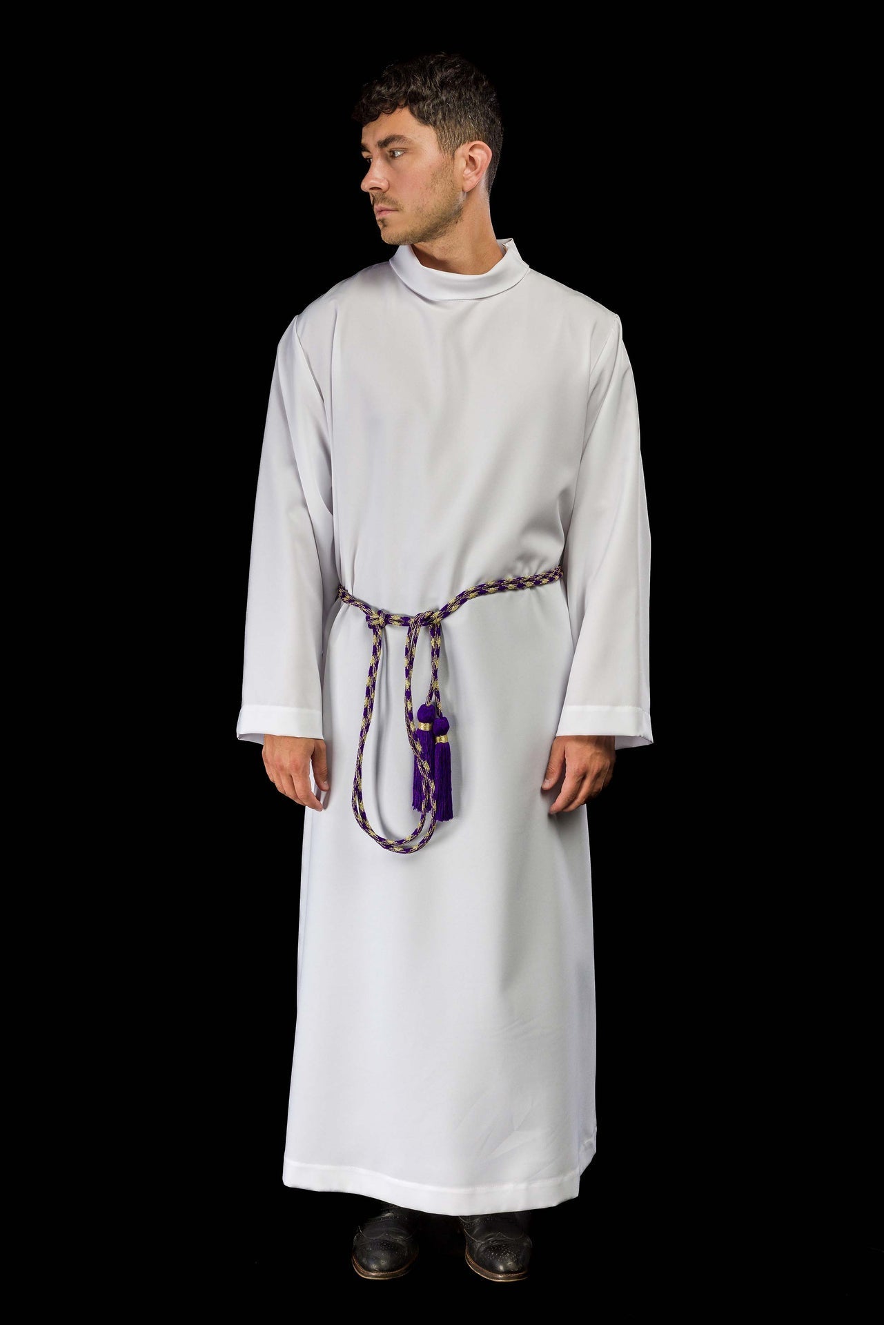 Liturgisches Zingulum Violett-Gold - MESSGEWANDER.DE