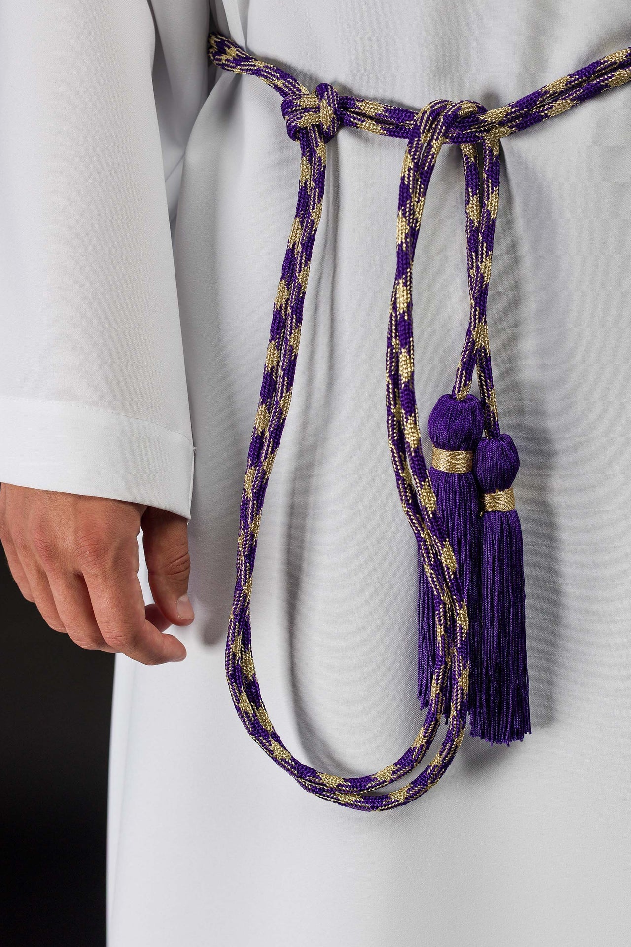 Liturgisches Zingulum Violett-Gold - MESSGEWANDER.DE