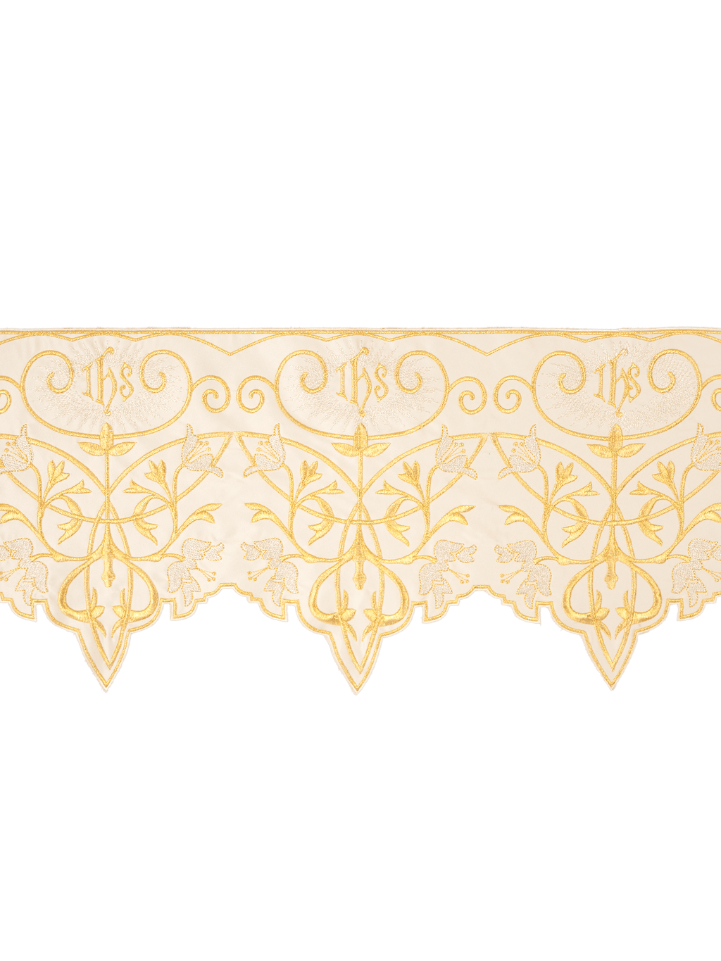 Metraż z monogramem IHS w kolorze ecru