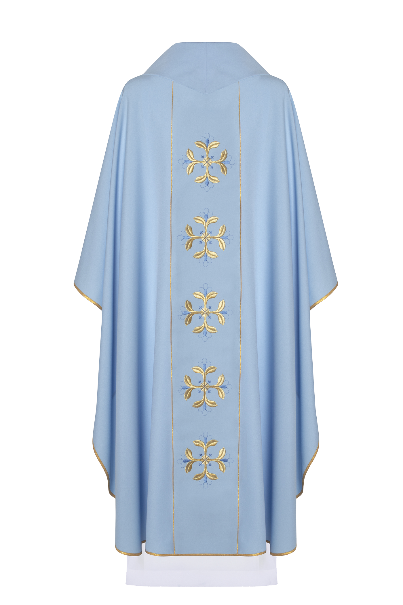 Blaues liturgisches Mariengewand mit Gürtel