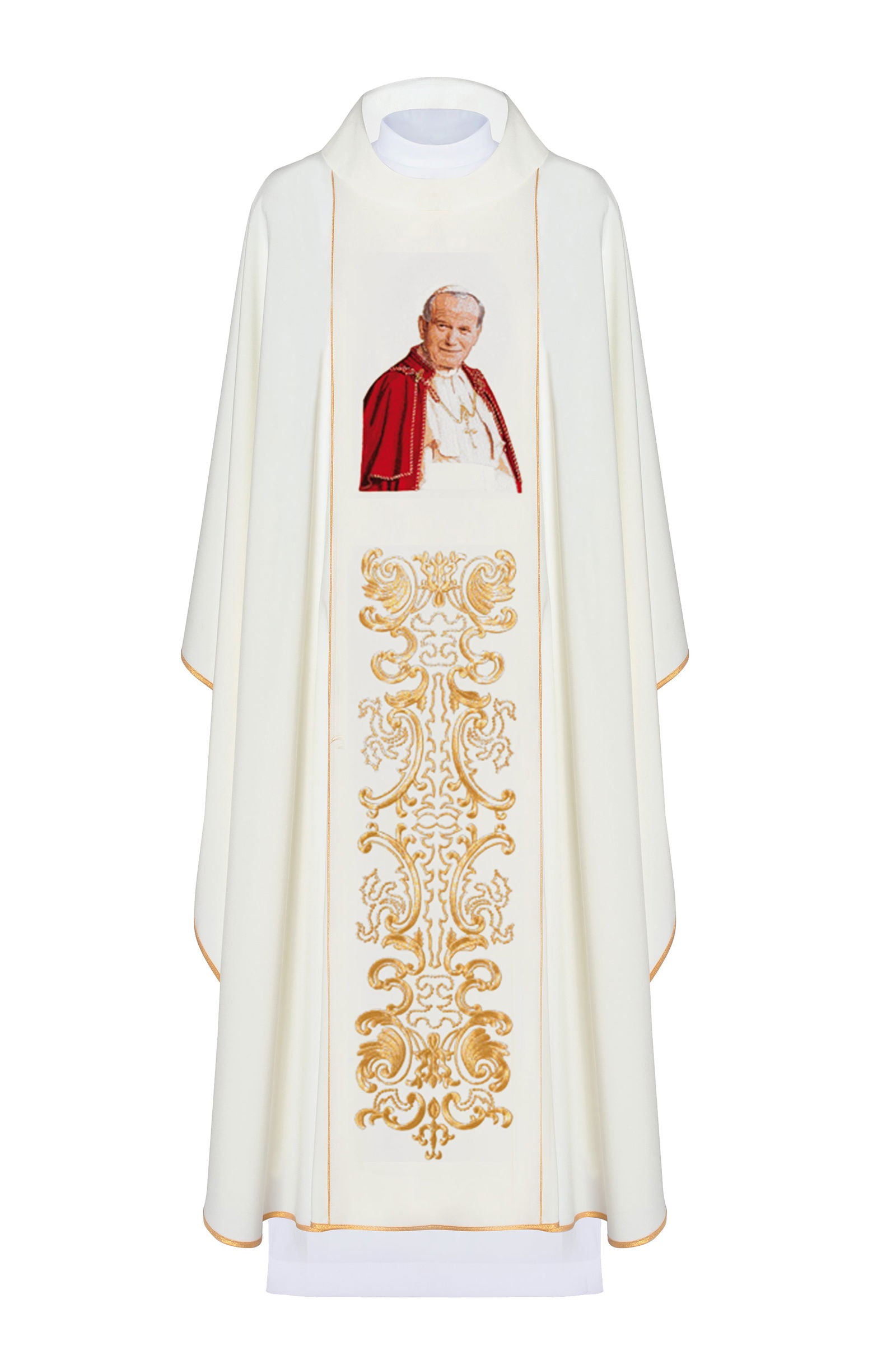 Messgewand mit einem Bild von Papst Johannes Paul II.