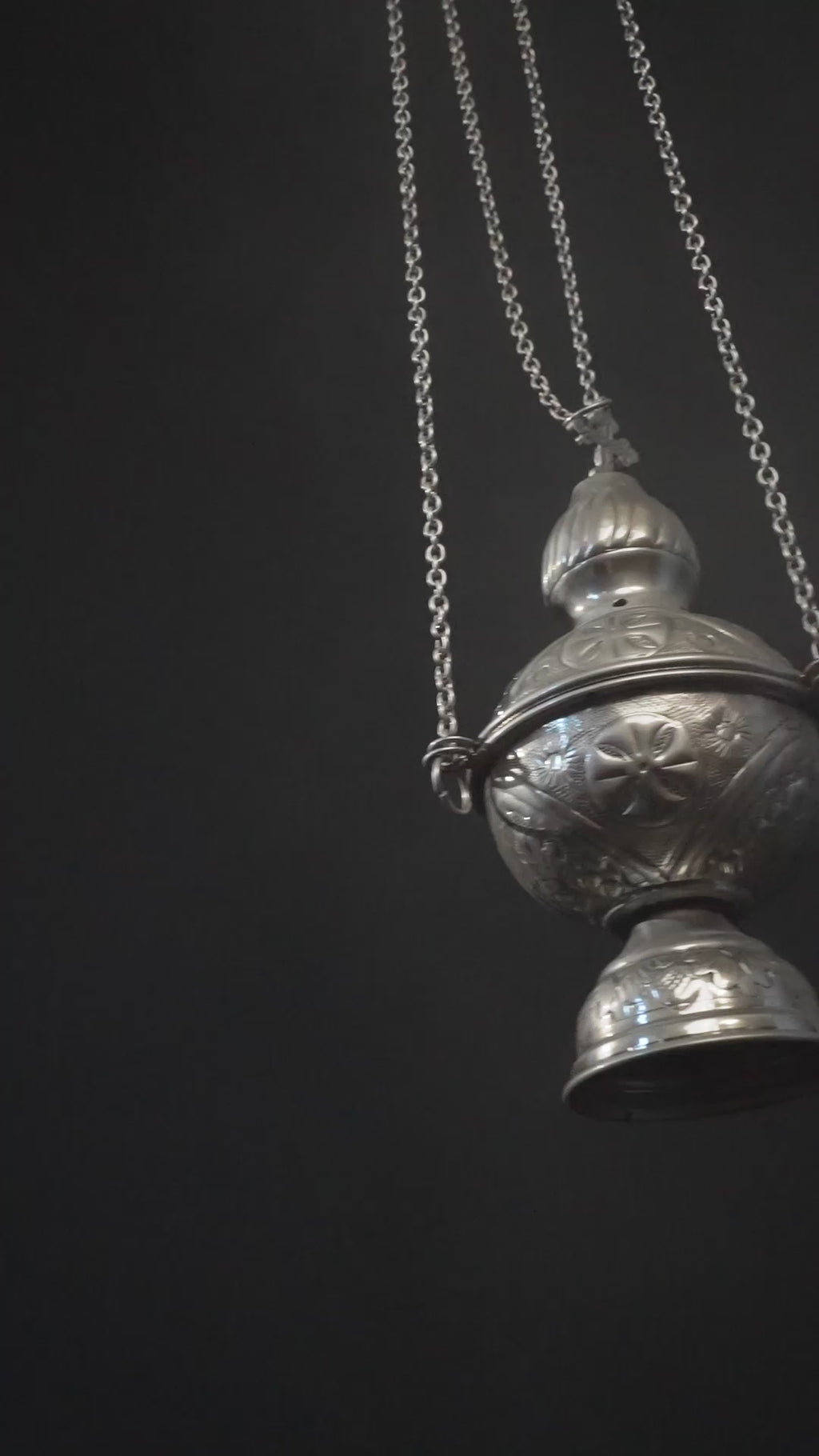 Weihrauchfass – Messing – vernickelt – 23 cm