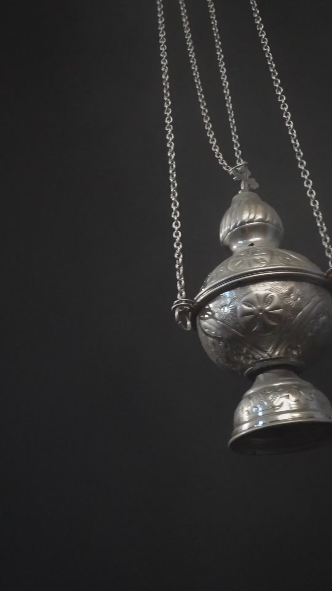 Weihrauchfass – Messing – vernickelt – 23 cm