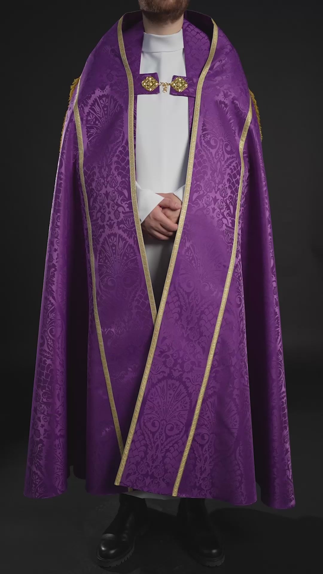 Römischer Rauchmantel aus Jacquardstoff – Violett