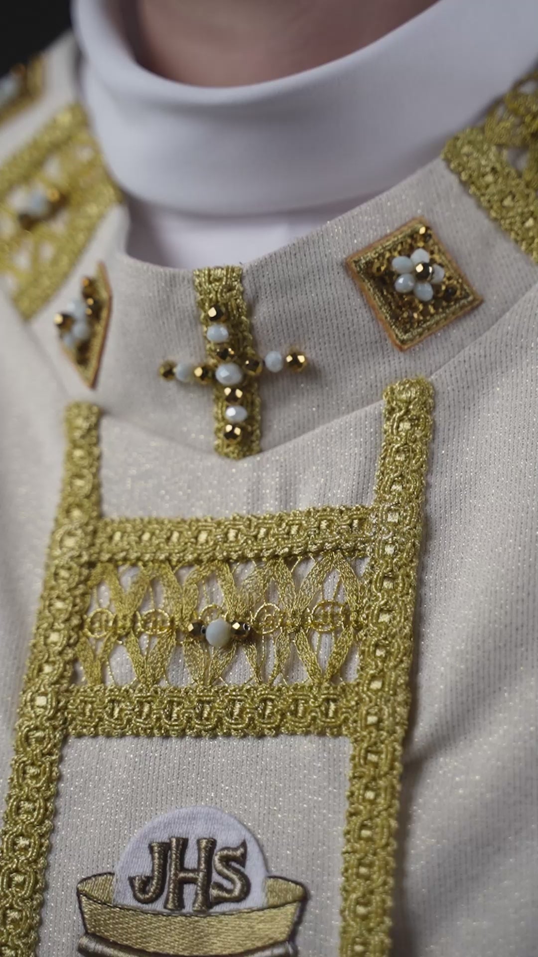 Handgefertigtes Messgewand mit Natursteinen Handgefertigt 7008