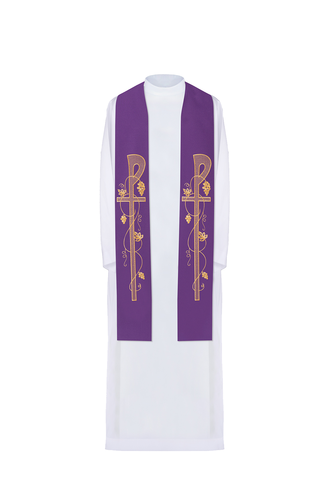 Bestickte violette Priesterstola