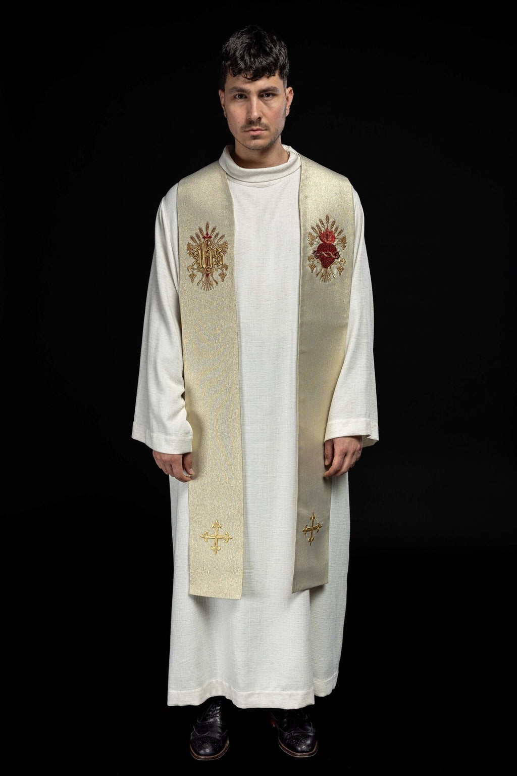 Stuła kapłańska złota haftowana