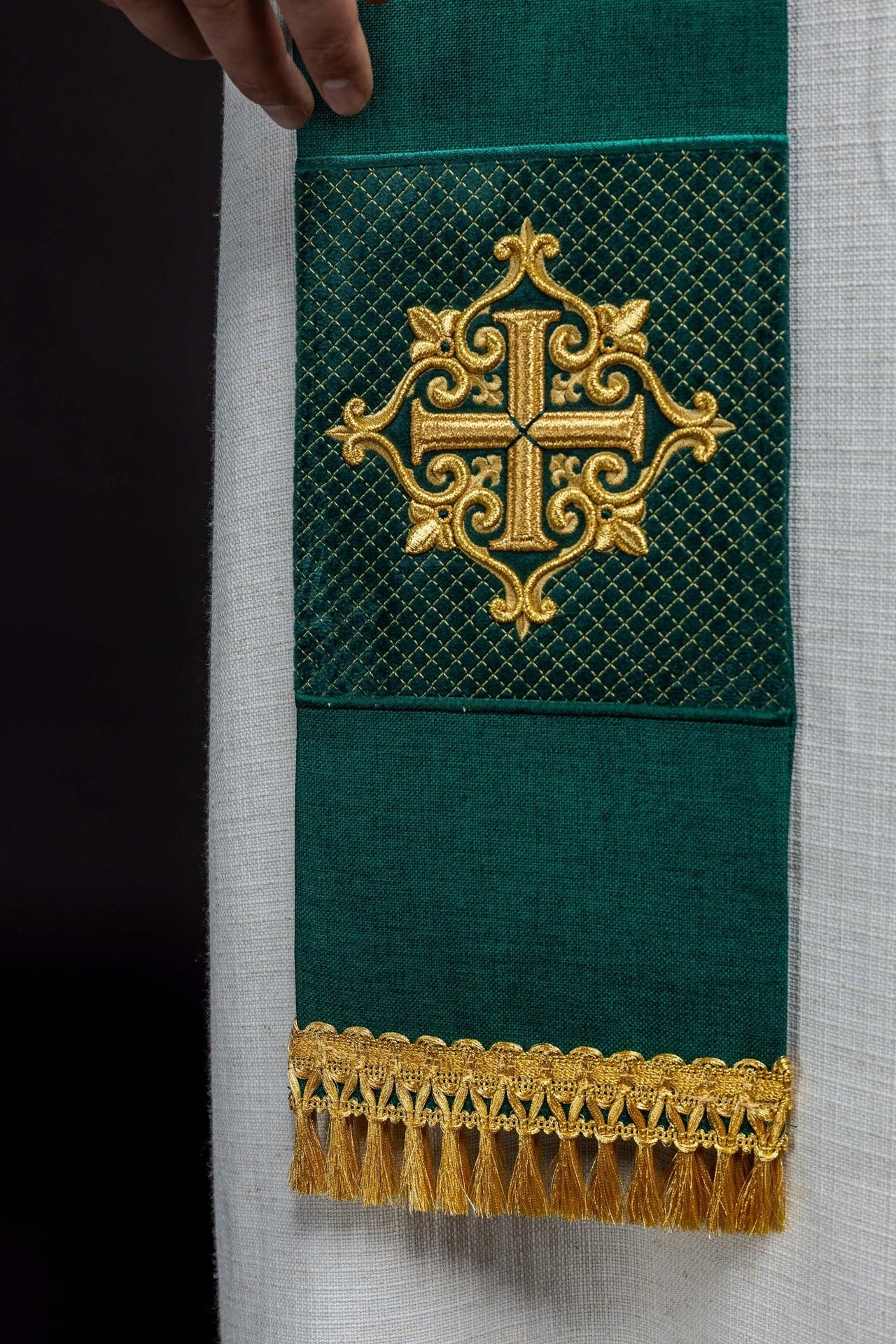 Stuła Zielona Aksamit