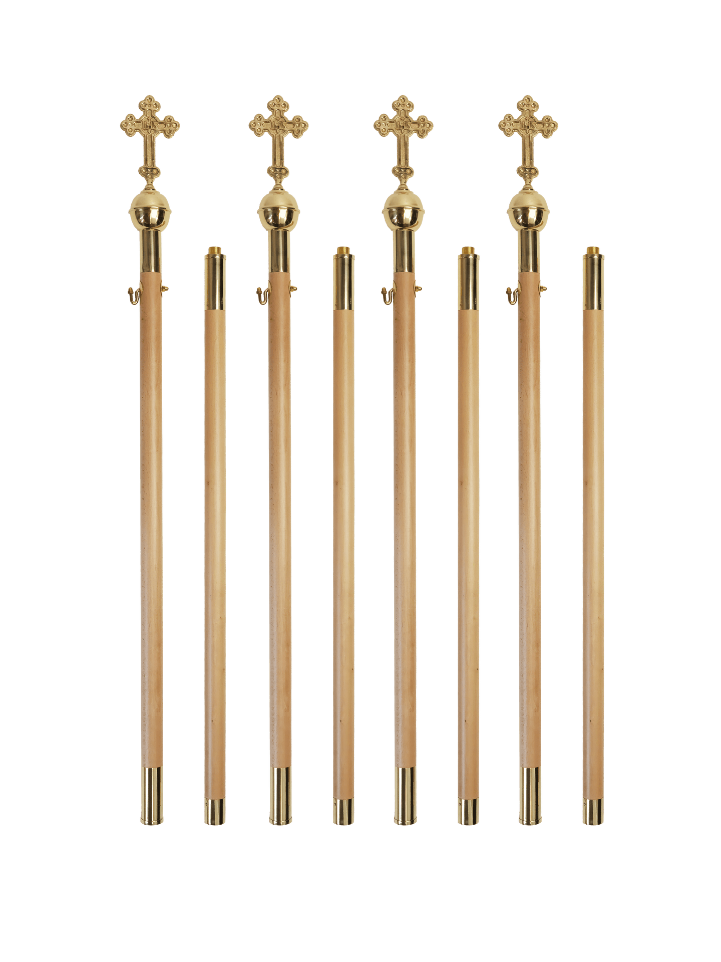 Tragestangen helles Holz für Prozessionshimmel 220 cm - MESSGEWANDER.DE